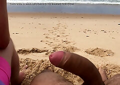 Super-naughty at beach and found a stud to make me jizm