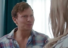 Femboy Axelle Rose taken aback by Ethan Chase chivalry and becomes flirty