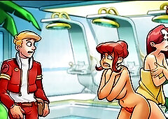 Fun space rescue expedition starring Mindy and Sandy in the shower