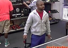Black pawner spitroasted in pawnshop threeway