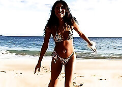 Oriental transgender adores resting by water and jerking off