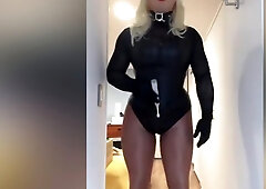 Alexs Dildo Play (trans, Crossdress, Fetish, Corset, Pantyhose, High Heels, Female Mask, Leather)