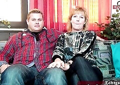 Old German wife makes trio with strange stud