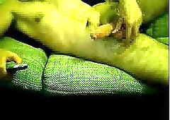 Guy Whacking Off Lying On A Couch