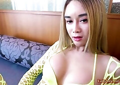 Ladyboy Alice takes a hard cock and gets filled up from behind