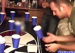 Straight college student spitroast initiation