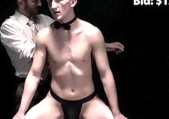 Sexy DILF auctions twink while banging him