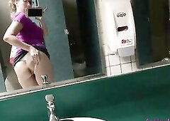 Sexy Amanda Pissing & Teasing U in Public Restrooms