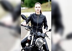 Bike gals flashing their breasts on the street [AI]