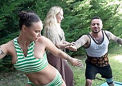 Yoga with 2 Women Ends in Hardcore three-some