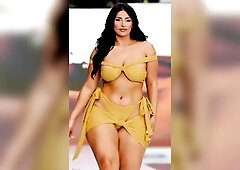 Aunty sexy walking in public yellow costume babes hot aunty sexy