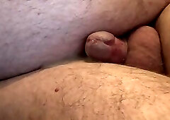 fat man cumming hands free after watching naked women in porn