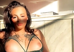 Big Tits Tranny Strokes her Big Cock