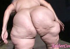 wide Hips Granny pounds Herself and pees