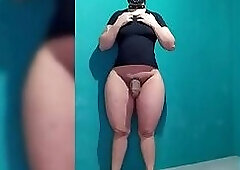 Naughty femboy masturbates and shows off their cute butt.