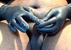 Latex gloves fetish, masturbation gloves, liquid latex