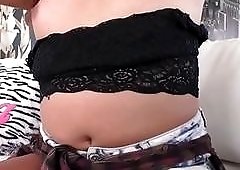 Slutty shemale likes to show off her ass and dick