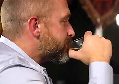 Bound sub roughly flogged by dominant hunk