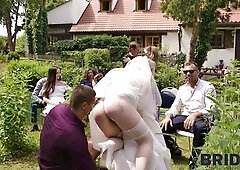 Blonde Bride Fucked Outdoors At The Wedding
