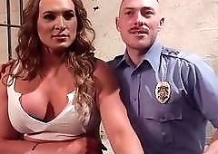 Police officer fucks a shemale criminal hard and fast