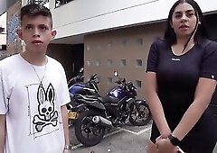 Hawt mother I'd like to fuck lets empanada vendor cum on her bazookas, all cuz of a wager!! - MELANY LATIN CHICK