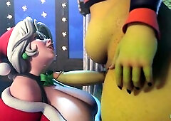 Mrs Claus enjoying his rod