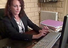 Office Slut Fists Herself Before Getting Both Holes Destroyed By Her Boss