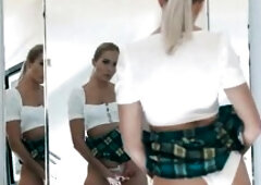 FITTING-ROOM Breathtaking Angelika Grays bangs her juicy vagina at the mirror