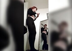 Anouk T-Girl Wench - Showing off in Ebony