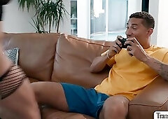 Caught my pervert stepbro watching us having sex