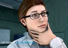 futa with giant cock in office, gameplay episode