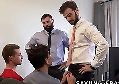 Hunk dads Markus Kage and Gabriel Clark trade with their stepsons