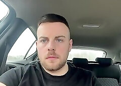 Risky Jerk-off in the Car