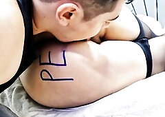 Sitting in His Face with Nylon Hose