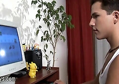 Straight Boy Watching Gay Video And Stroking Off 8 Min