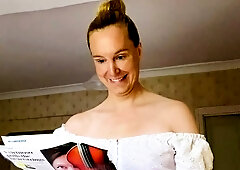 Cute amateur brunette naughty in solo jerking show on camera