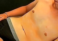 Solo blond emo twink masturbating