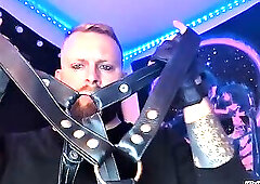 Your Stepdad Found Your Leather Gear And Now He's Horny Too - Leather Gloves with Huge Cumshot -