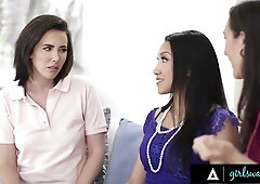 Night of Passion, A Lonely Housewife's Strap-On Seduction with the Maid and Her Friend!