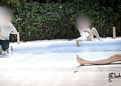 Having joy in a pool of a swinger club!!