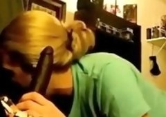 Horny blonde wife gets double drilled by hung black studs