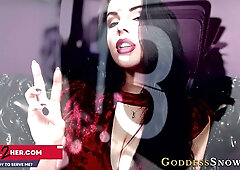 Goddess Alexandra Snow commands hypnotic arousal with slow hand motions