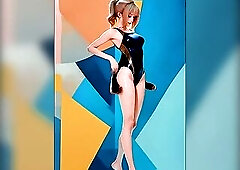 Comics beauty portraits in front of the AI camera