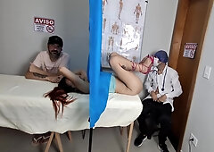 Wife Lets Gynecologist Play With Her Pussy Next To Cuckold!