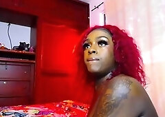 Big tits tranny fucking tied up guy in bedroom