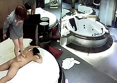 Beautiful brunette caught fucking on hidden cam massage