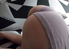 Butt shorts gamer Angel showing off