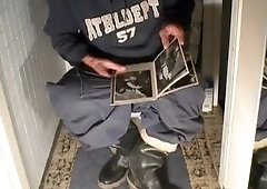 nlboots - leather guys and turned down boots on latrine