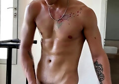 Working out nude got me so ultra-kinky that I completed up shooting a enormous blast