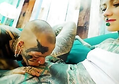 Tattooed Trans and Rock Gal Hawt Toy Play
